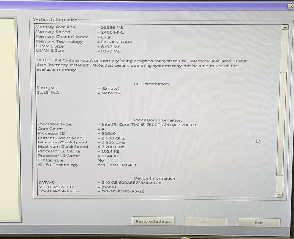 Dell OptiPlex 3050 Micro PC Intel i5 7500T 2.70GHZ 16GB RAM 240GB SSD Windows 11 - Image 2