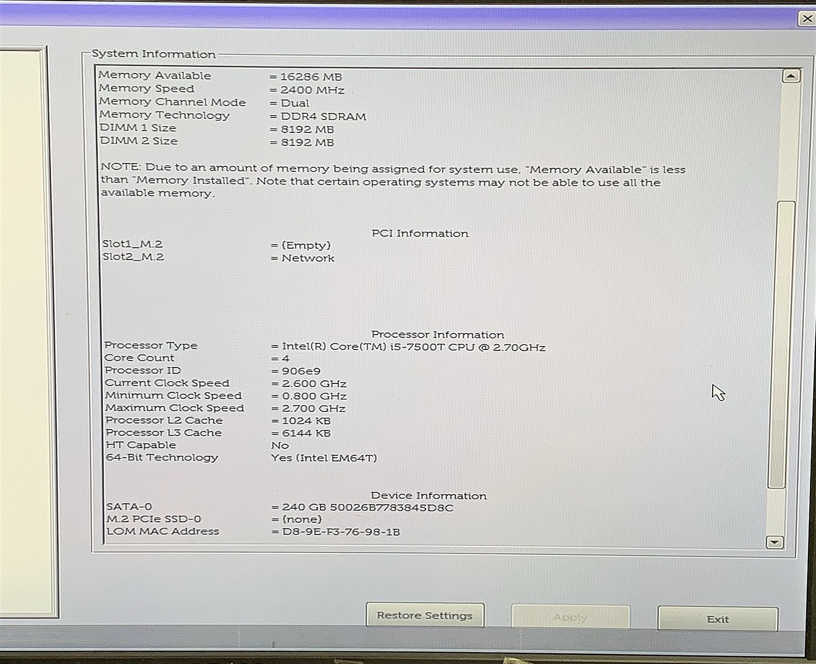 Dell OptiPlex 3050 Micro PC Intel i5 7500T 2.70GHZ 16GB RAM 240GB SSD Windows 11 - Image 2