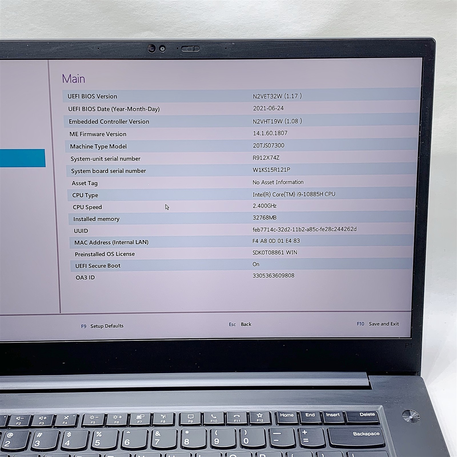 Lenovo ThinkPad P1 Laptop i9 10885H 2.4GHZ 15.6" UHD 32GB 1TB NVMe T2000 Win 11 - Image 2