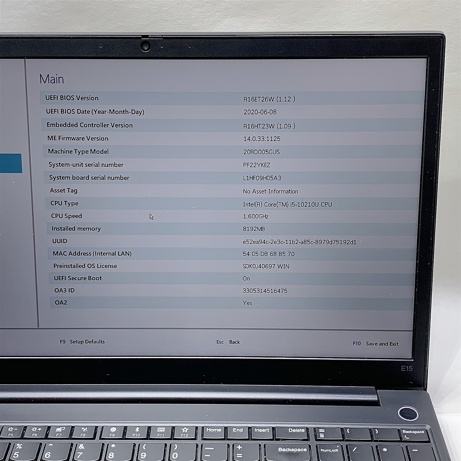 Lenovo ThinkPad E15 Laptop i5 10210U 1.60GHZ 15.6" FHD 8GB 256GB NVMe Windows 11 - Image 2
