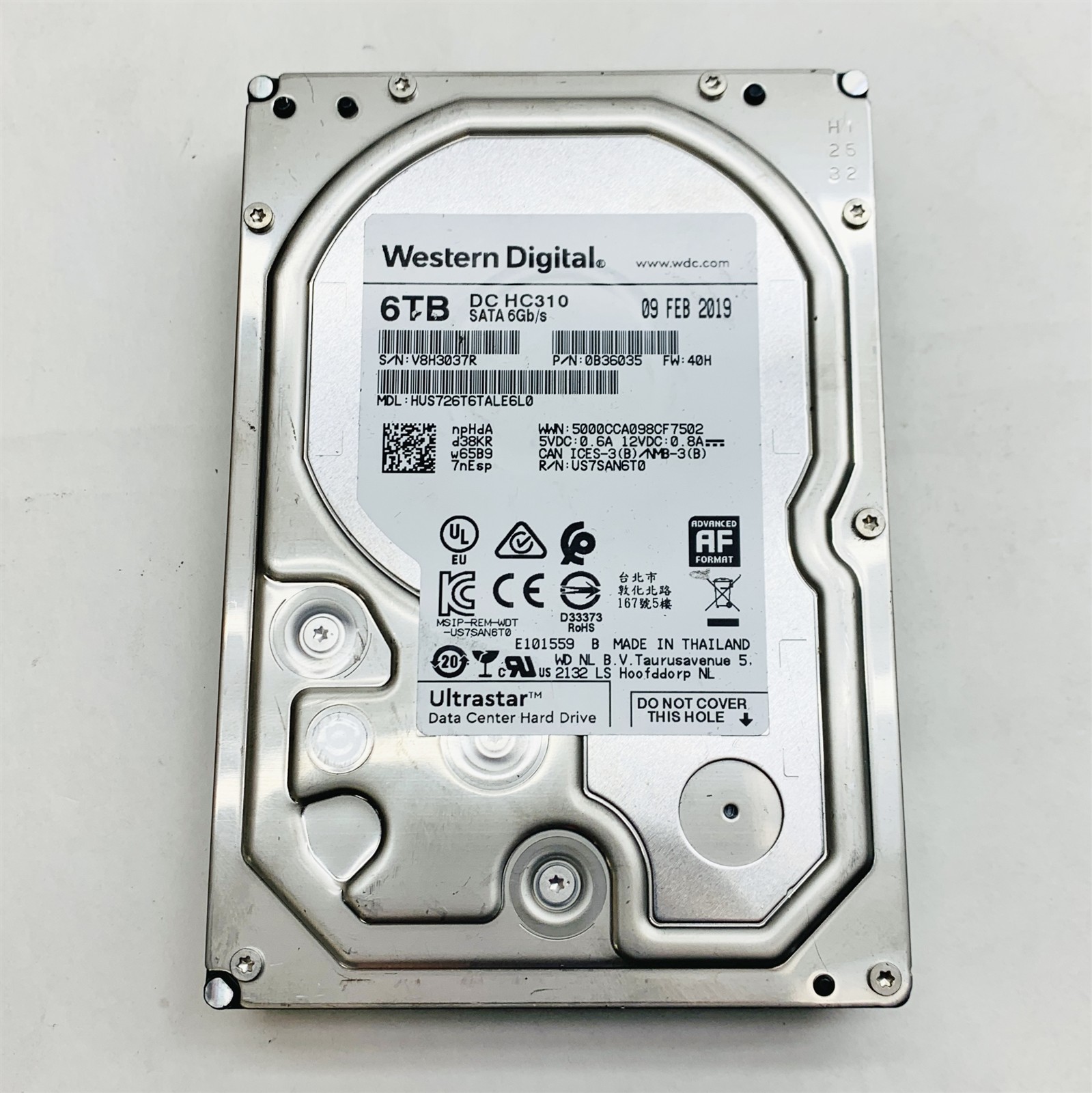 WD Ultrastar DC HC310 6TB 7.2K SATA 6Gb/s 3.5in HDD HUS726T6TALE6L0 *100% Health - Image 3