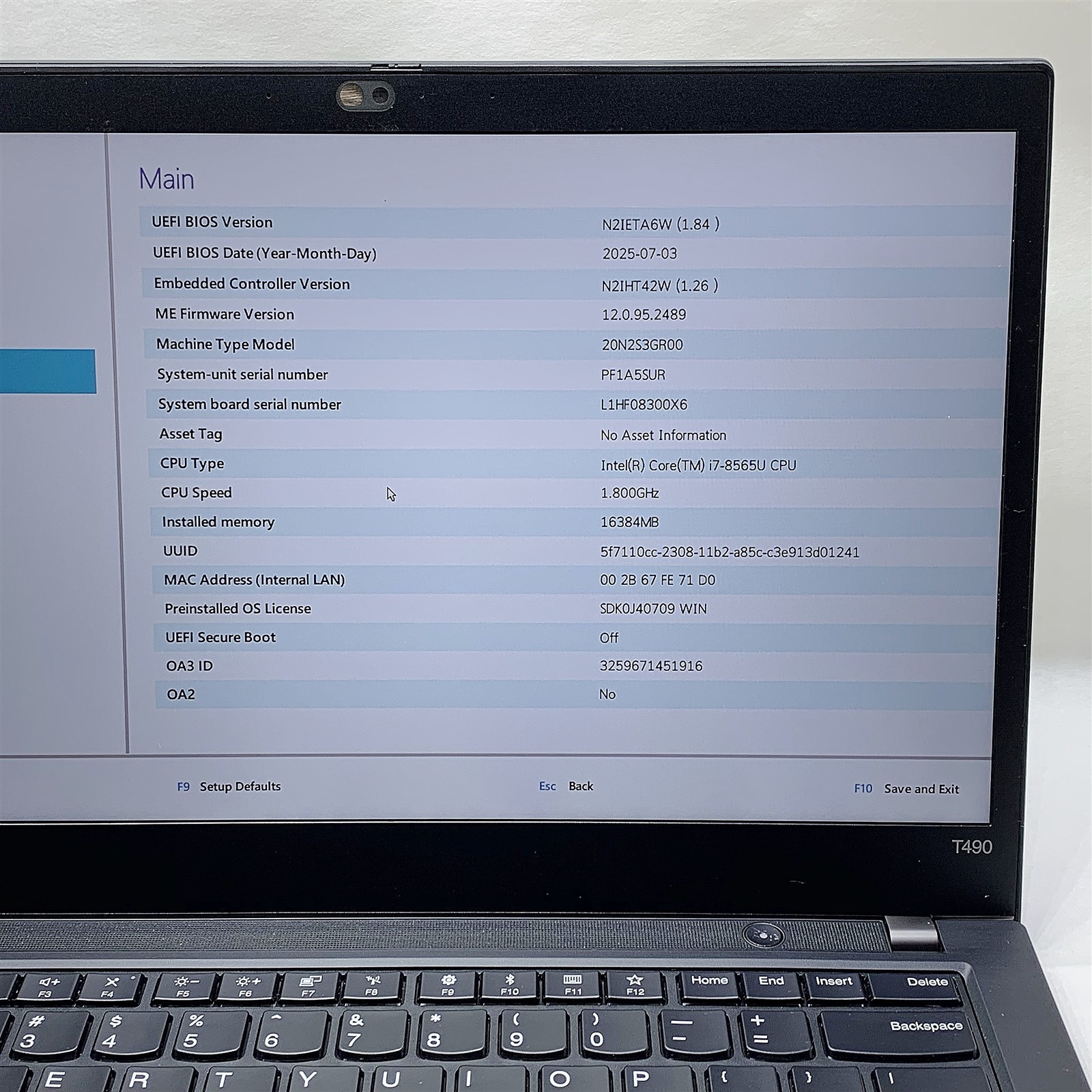 Lenovo ThinkPad T490 Laptop i7 8565U 1.80GHZ 14" FHD 16GB 512GB NVMe Windows 11 - Image 2