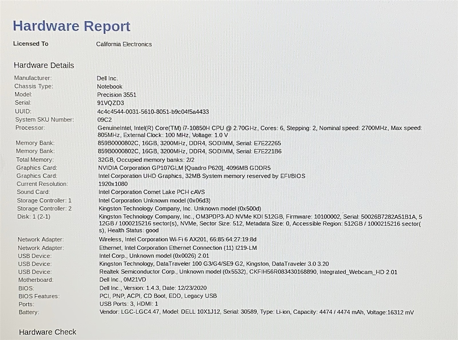 Dell Latitude 3551 Laptop i7 10850H 2.70GHZ 15.6" FHD 32GB 512GB NVMe Windows 11 - Image 2