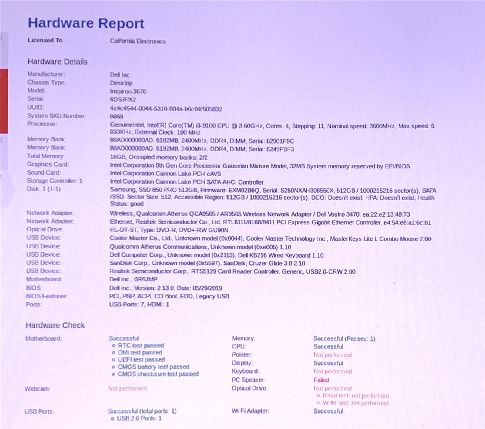 Dell Inspiron 3670 MT Core i3-9100 3.60GHz 16GB 512GB SSD Windows 11 25H2 WiFi - Image 8