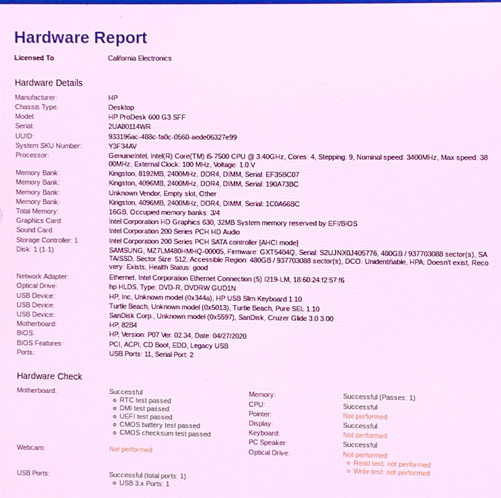 HP ProDesk 600 G3 SFF Core i5-7500 3.40GHz 16GB 480GB SSD Windows 11 Pro 25H2 PC - Image 8